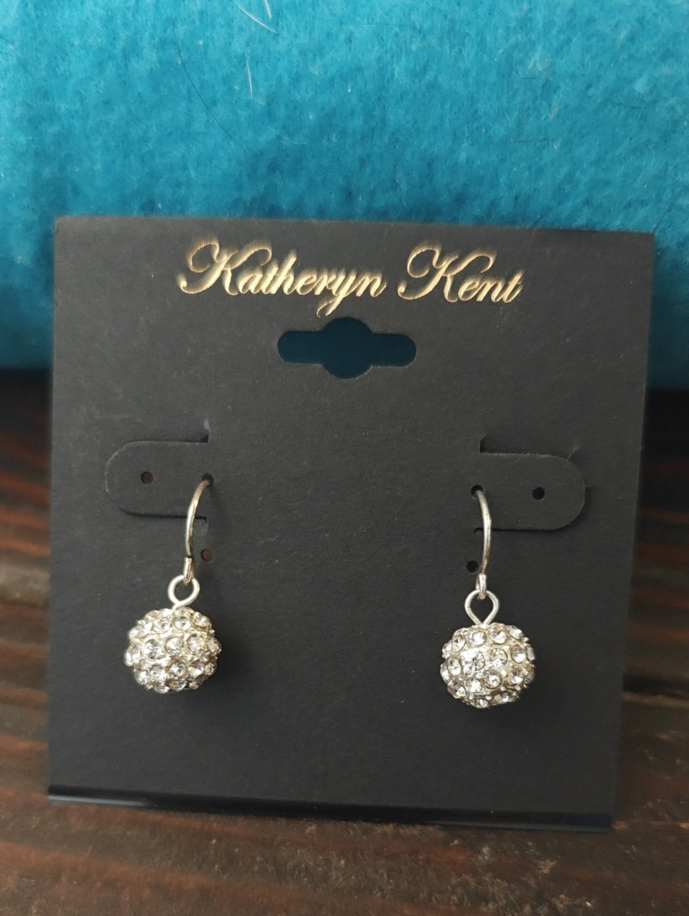 Silver Crystal Pave Ball Drop Earrings - Silver AA31 6806